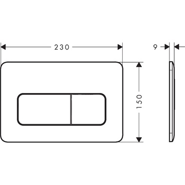 Hansgrohe iFrame Original Q nyomólap dual, matt fehér