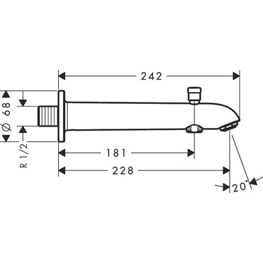 Hansgrohe kádtöltő e/s váltószeleppel 22,8 cm, króm