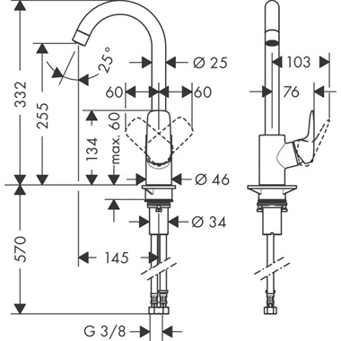 Hansgrohe Logis M31 260 egykaros mosogatócsaptelep króm