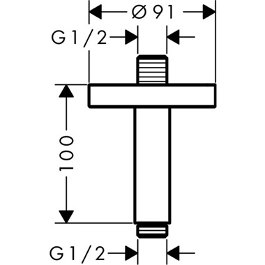 Hansgrohe AXOR mennyezeti csatlakozó 10 cm, króm