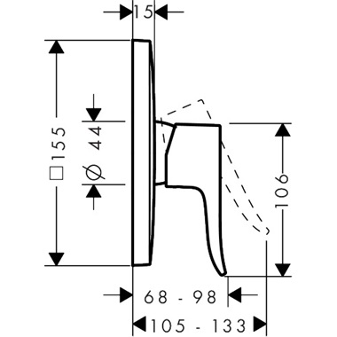 Hansgrohe Metris falsík alatti zuhanycsaptelep króm