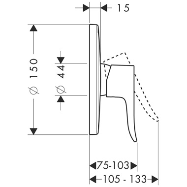 Hansgrohe Metris falsík alatti zuhanycsaptelep, króm