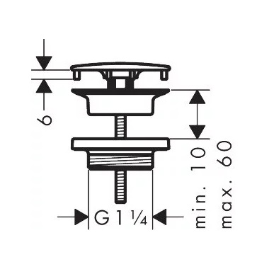 Hansgrohe mosdó szelep 5/4" króm