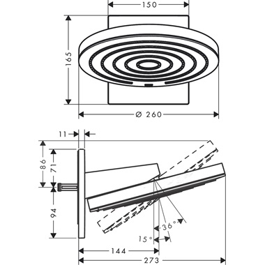 Hansgrohe Pulsify 260 fejzuhany 2 jet, EcoSmart, króm