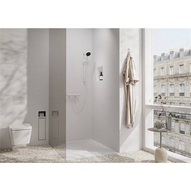 Hansgrohe Pulsify S select 105 Relaxation zuhanyszett 3 jet,  65 cm-es zuhanyrúddal,matt fehér
