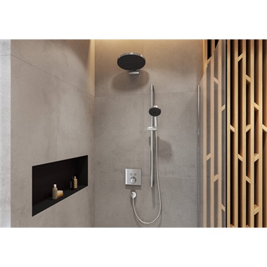 Hansgrohe Pulsify S Select 105 Relaxation zuhanyszett 3 jet, EcoSmart, 90 cm-es zuhanyrúddal, króm