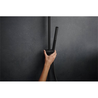 Hansgrohe Pulsify S Puro  zuhanyszett showerpipe 260, 1jet, EcoSmart, Ecostat Fine termosztáttal, matt fekete