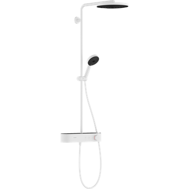 Hansgrohe Pulsify S Showerpipe 260, 1 jet EcoSmart, Showertablet Select 400, matt fehér