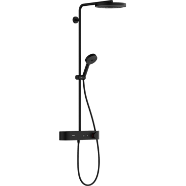 Hansgrohe Pulsify S zuhanyszett Showerpipe 260, 1jet EcoSmart,  Showertablet Select 400, matt fekete