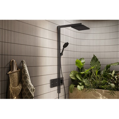 Hansgrohe Raindance Alive Q showerpipe 210/340, 2 jet, showerselect comfort szálcsiszolt fekete króm