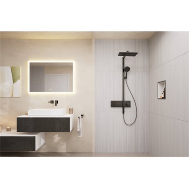 Hansgrohe Raindance Alive Q showerpipe 210/340, 2 jet, showerselect comfort szálcsiszolt fekete króm