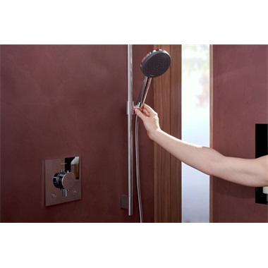 Hansgrohe Raindance Alive Select S zuhanyszett 12,5 cm,3 jet, Ecosmart, Unica S Puro 90 cm-es zuhanyrúddal, króm