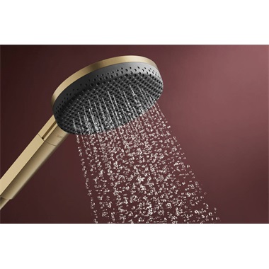 Hansgrohe Raindance  Alive Select S zuhanyszett 12,5 cm, 3 jet, Ecosmart, Unica S Puro 90 cm-es zuhanyrúddal, bronz
