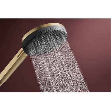 Hansgrohe Raindance  Alive Select S zuhanyszett 12,5 cm, 3 jet, Ecosmart, Unica S Puro 90 cm-es zuhanyrúddal, bronz