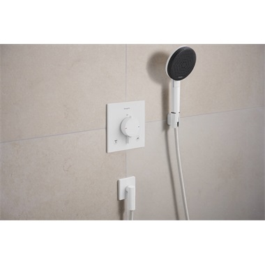 Hansgrohe Raindance Alive Select S zuhanyszett 12,5 cm, Designfelex zuhytölővel 160 cm, 3 jet, Ecosmart, matt fehér