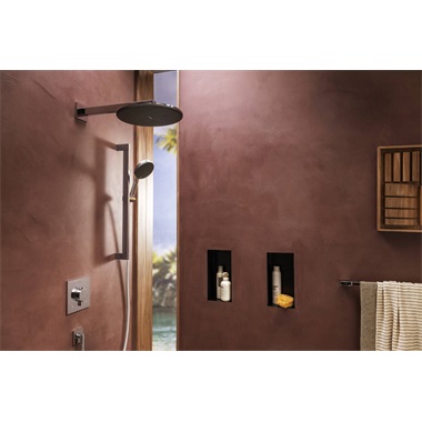 Hansgrohe Raindance Alive Select S zuhanyszett 12,5 cm, 3jet, Ecosmart, Unica E Puro 65 zuhanyrúddal zuhanytartóval,króm