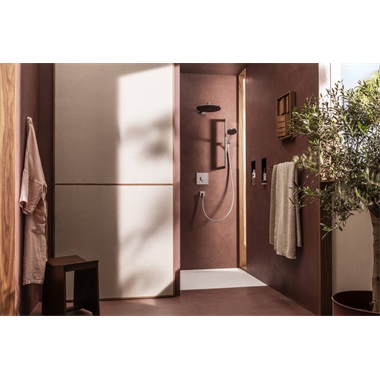 Hansgrohe Raindance Alive Select S zuhanyszett 12,5 cm, 3jet, Ecosmart, Unica E Puro 65 zuhanyrúddal zuhanytartóval,króm