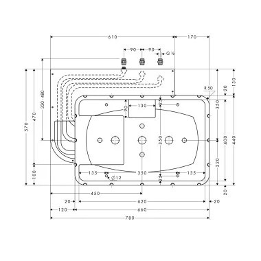 Hansgrohe alaptest 680mmx460mm-es Raindance Rainmakerhez