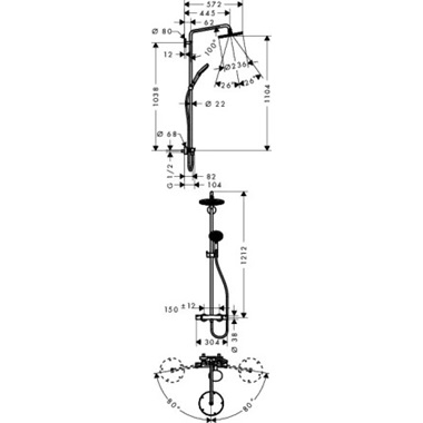 Hansgrohe Raindance S 240 1jet króm zuhanyrendszer Hansgrohe Raindance S 240 1jet króm zuhanyrendszer