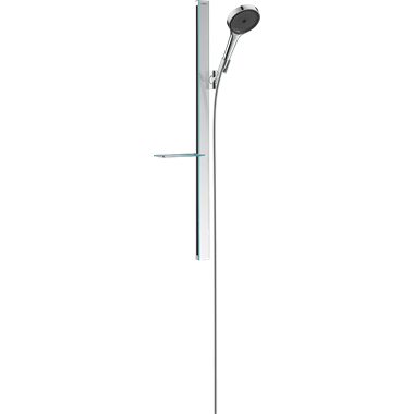 Hansgrohe Rainfinity 130 zuhanyszett zuhanyruddal és polccal 3 jet, króm