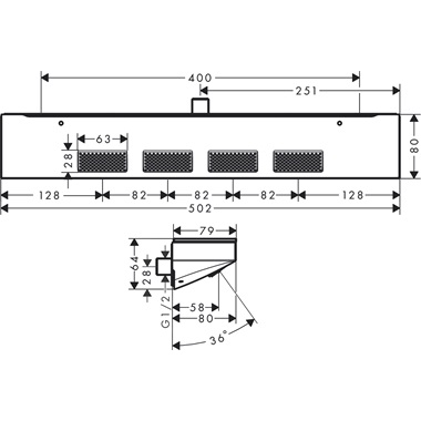 Hansgrohe Rainfinity 500 vállzuhany 1 jet+polc, matt fehér