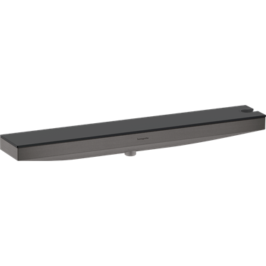 Hansgrohe Rainfinity Porter 500 fali csatlakozó zuhanytartóval, jobb oldali kivitelben polccal, szálcsiszolt fekete