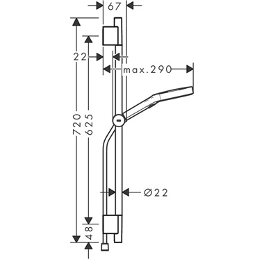 Hansgrohe Rainfinity zuhanyszett 3 jet, S Puro 65 cm zuhanyrúddal, Designfelx  zuhanytömlő 160 cm, matt fekete