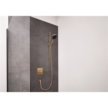 Hansgrohe Rainfinity 130 zuhanyszett 3 jet, S Puro 65 cm zuhanyrúddal, Designfelx zuhanytömlő 160 cm, szálcsiszolt bronz