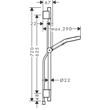 Hansgrohe rainfinity zuhanyszett30, 3 jet, S Puro 65 cm-es zuhanyrúddal, szálcsiszolt fekete króm 