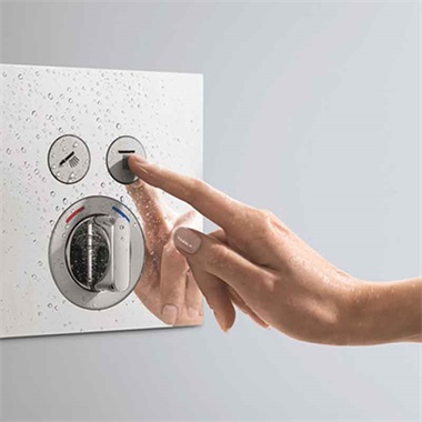 Hansgrohe Showerselect glass falsík alatti termosztátos csaptelep Hansgrohe Showerselect glass falsík alatti termosztátos csaptelep