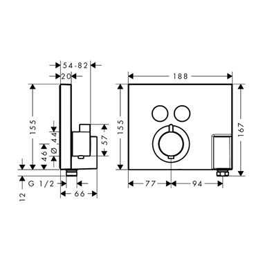 Hansgrohe Showerselect termosztát 2 fogyesztóhoz színkészlet