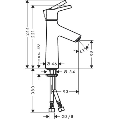 Hansgrohe Talis S 100 mosdócsaptelep LowFlow, króm