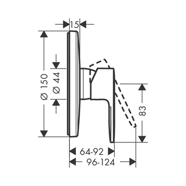Hansgrohe Vernis Blend falsík alatti egykaros zuhanycsaptelep króm