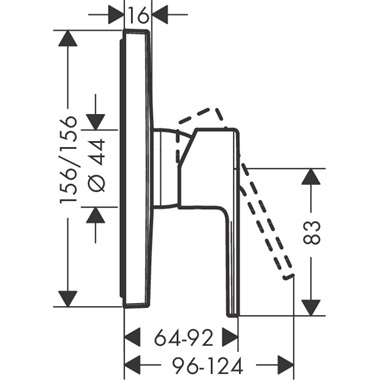 Hansgrohe Vernis Shape egykaros falsík alatti zuhanycsaptelep matt fekete
