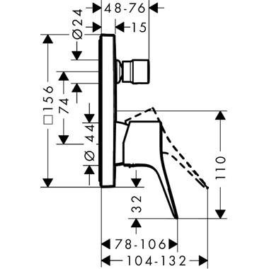 Hansgrohe Vivenis falsík alatti egykaros kádcsaptelep fekete, króm