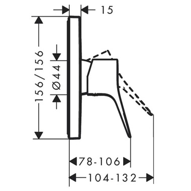 Hansgrohe Vivenis egykaros falsík alatti zuhanycsaptelep matt fekete 