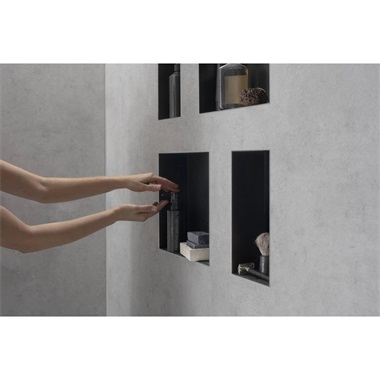 Hansgrohe XtraStoris Minimalistic falfülke keret nélkül, 30x30x10 cm, matt fekete