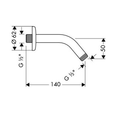 Hansgrohe zuhanykar 12,8 cm, DN15  króm