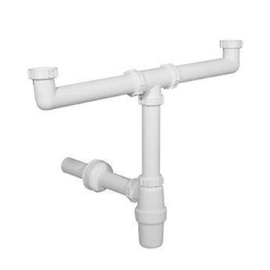 McAlpine mosogató szifon mosogatógép bekötéssel, 2 medencés 6/4"-40 mm