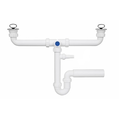 McAlpine mosogató csőszifon 2 medencés, leeresztővel 6/4" 50 mm