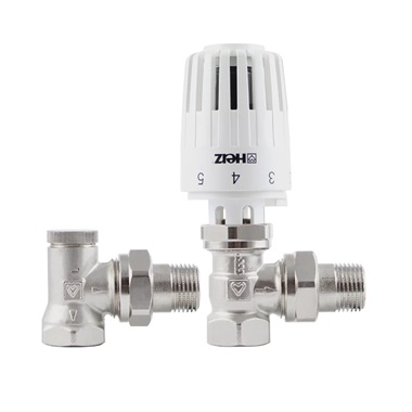 Herz termosztatikus sarok radiátorszelep szett 1/2" (Belső menetes)