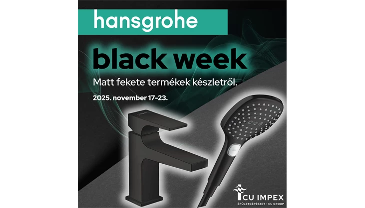 Hansgrohe Black Week a Cu Impex Kft.-nél – fedezd fel a matt fekete fürdőszobai eleganciát!