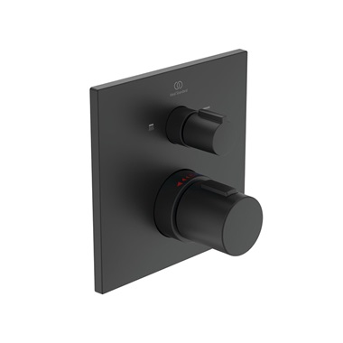 Ideal Standard Ceratherm C100 beépített termosztátos kádtöltő csaptelep színkészlet, 2 fogyasztó, silk black (fekete)