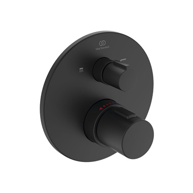 Ideal Standard Ceratherm T100 beépített termosztátos kádtöltő csaptelep színkészlet, 2 fogyasztó, silk black (fekete)
