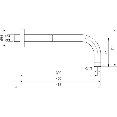 Ideal Standard Idealrain L1 fali zuhanykar 40 cm, Silk Black