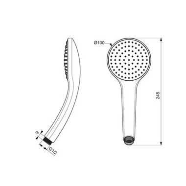 Ideal Standard Idealrain M1 kézi zuhanyfej,10 cm,  króm