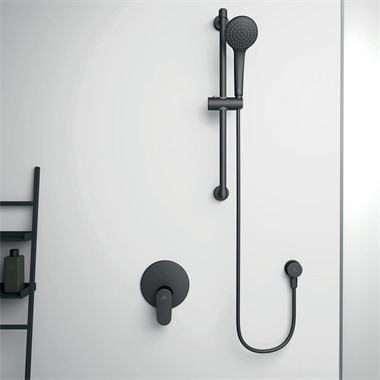 Ideal Standard Idealrain M1 zuhanyszett 60 cm rúddal, 175 cm flexicsővel, 1 funciós, Silk Black