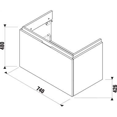 Jika cubito alsó szekrény 74x42,6x48 cm, magasfényű fehér