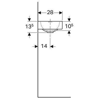 Keramag iCon XS kézmosó 38x28 cm, jobbos,Keratect bevonattal