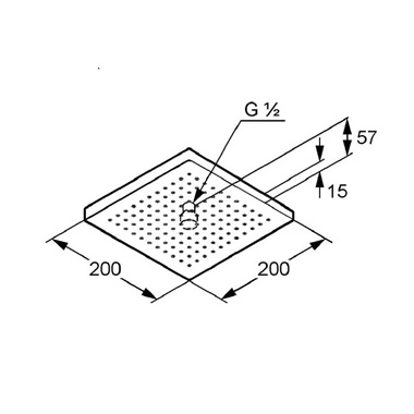 Kludi A-QA fejzuhany  szögletes 200 mm